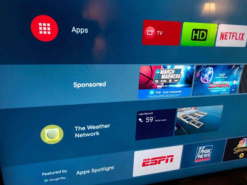 Android TV Sponsored Row