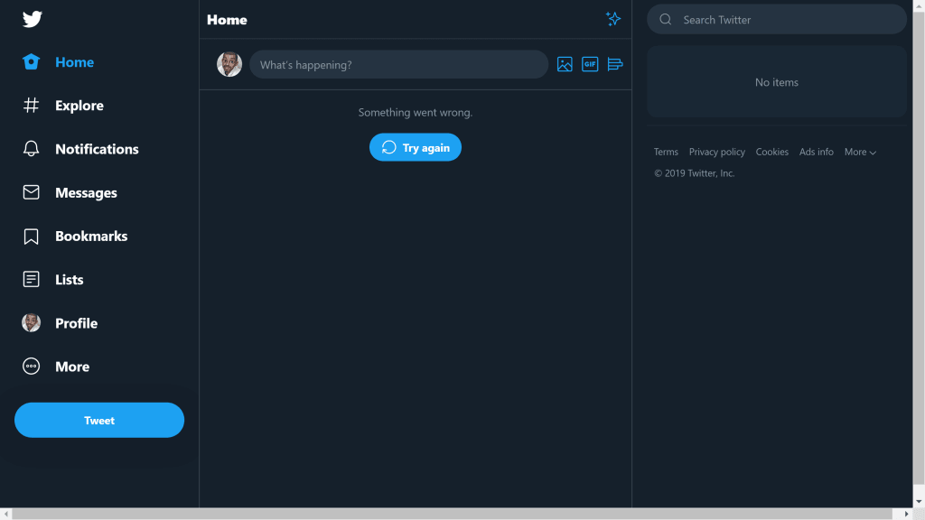 Twitter outage scrennshot