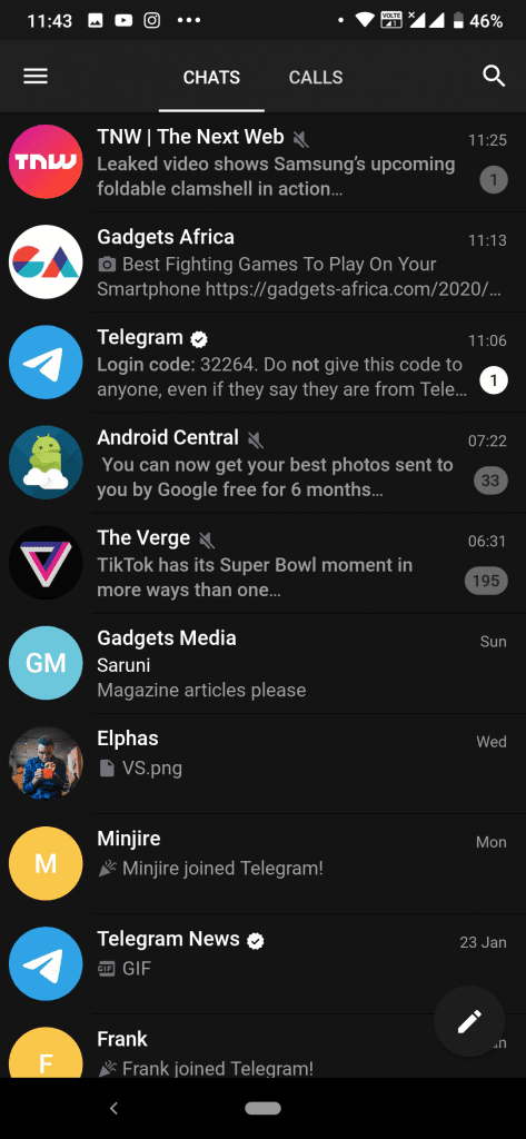 Screenshotting Telegram