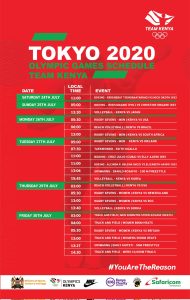 kenya tokyo olympics schedule