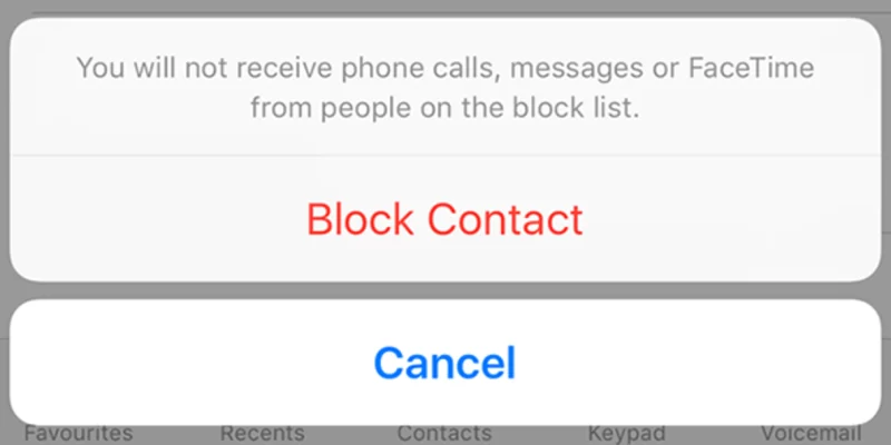 Block Contact iPhone
