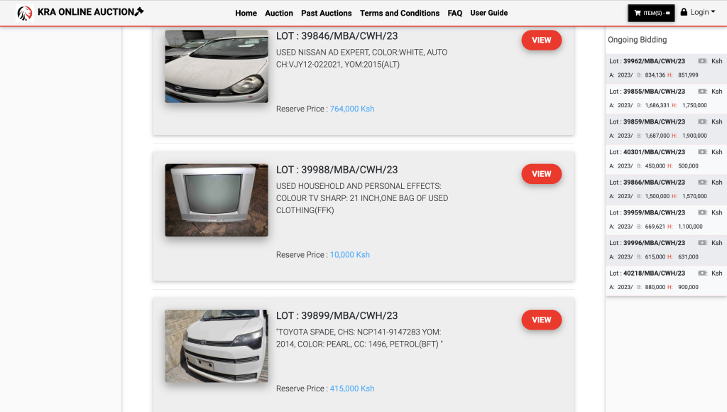 KRA Online Auction